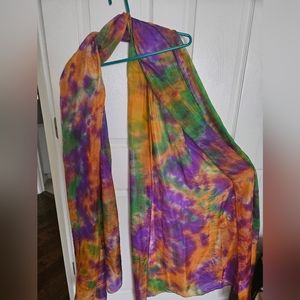 Silk veil scarf for belly dance 100% silk tie dye